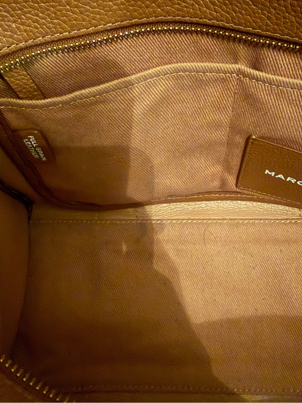 Marc Jacobs Brown Pebbled Leather Tote with Gold Chain - Picture 6 of 12